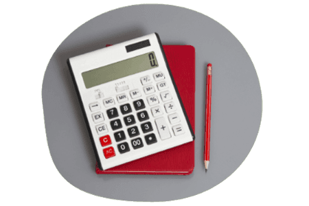 Calculator, notepad and pen